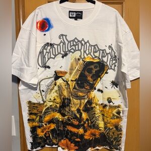 Godspeed White Graphic Tee with Astronaut Design